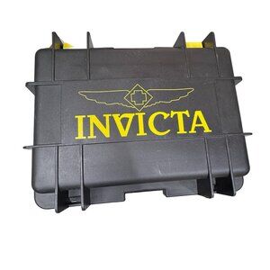 Invicta 8 Slot Dive Impact Watch Case Storage Box Black Yellow Hard Shell 14x12